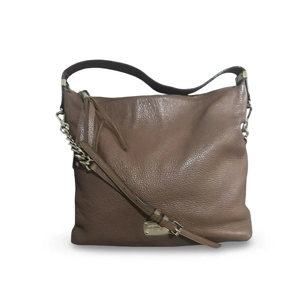 Michael Kors pebbled leather two-Way Hobo Caramel Brown handbag - Picture 1 of 8